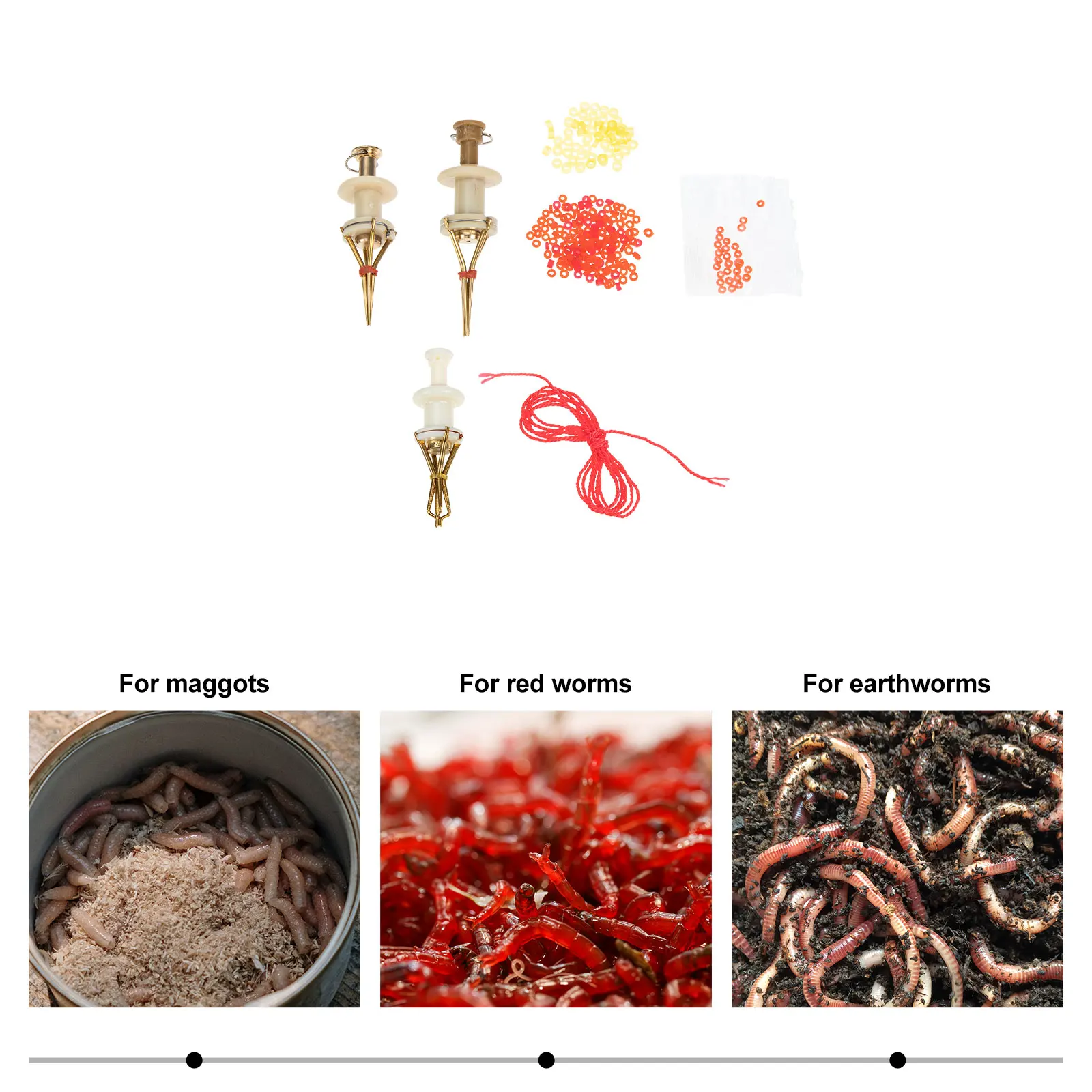 

3pcs Professional Baits Clip Wear-Resistant Lures Clip For Maggots Red Worms Earthworms Fishing Supply Angling Accessory Bait