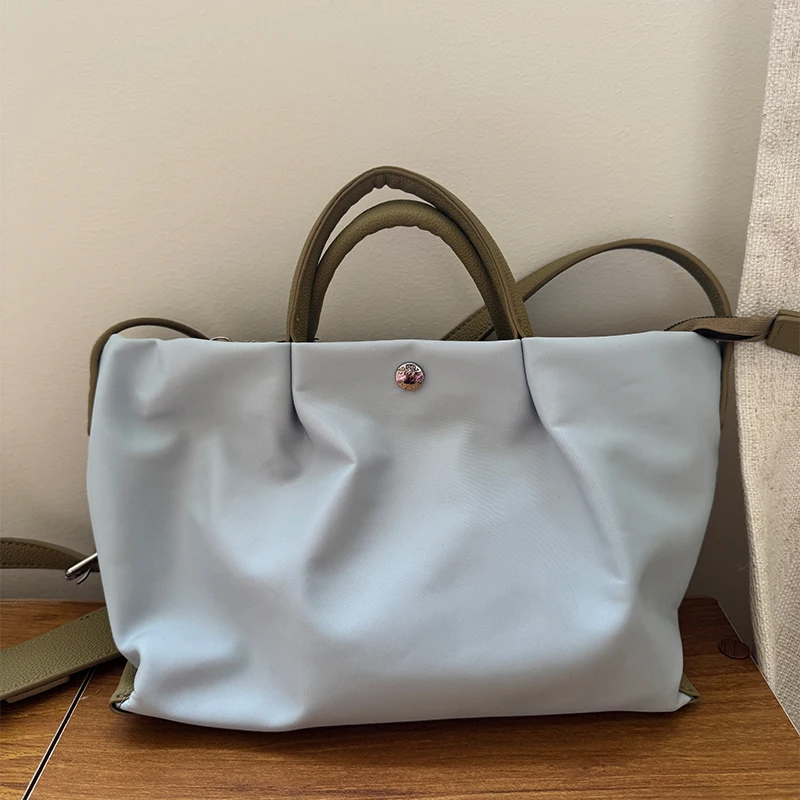 

Double-sided Ultralight Handbag Nylon Waterproof Color-blocked Multi-layer Shoulder Bag Versatile Crossbody Bag For Commuting