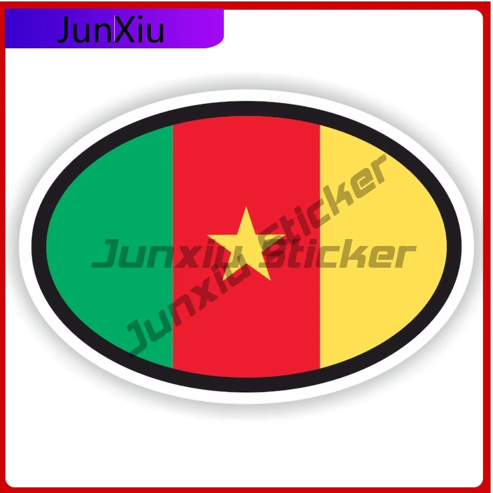 

Cameroon Oval Sticker With National Flag Badge Scratch Cover Vinyl Decal Adventure Motorcycle Emblem Bumper Sticker Funny Decor