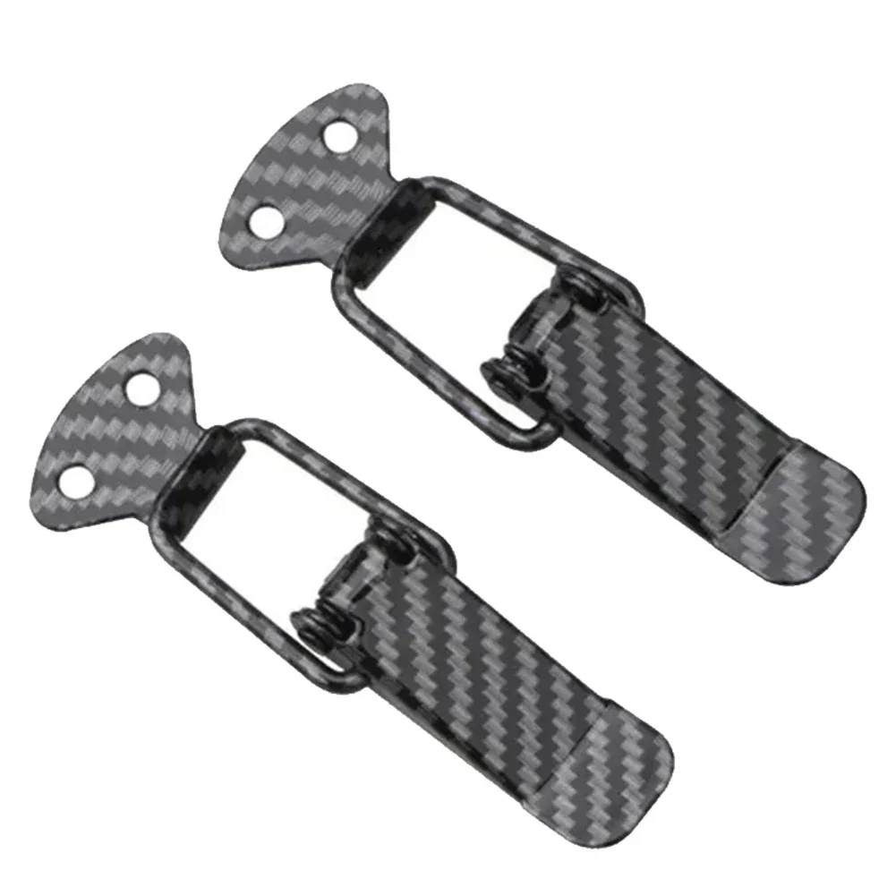 2pcs Car Modified Metal Bumper Buckle Hook Surround Fixed Lock Front Bumper Front Bumper Buckle Buckle Carbon Fiber Small