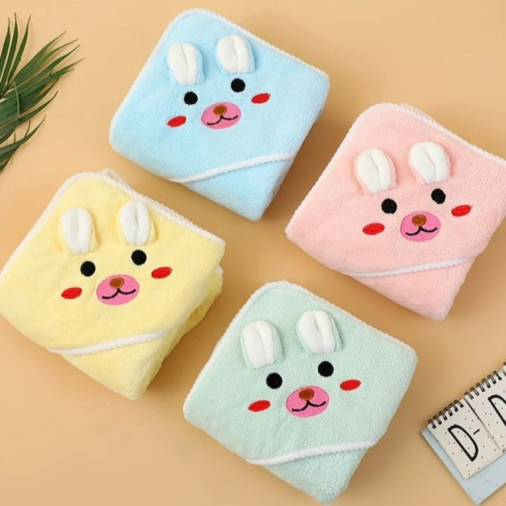 Coral Fleece Toddler Thin Bathrobe Highly Absorbent Large Size Infant Bath Towel Cartoon Patterns Super Soft Baby Blanket