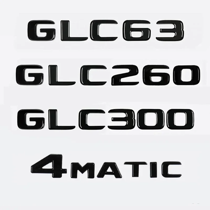 Car 3D ABS Trunk Letters Logo Badge Emblem Decals Styling Sticker For Mercedes Benz GLC Class GLC63 GLC260 GLC300 4Matic X253