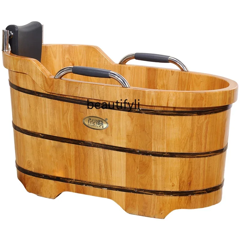 

Bath Wooden Barrel Adult Solid Wood Bathtub Household Oak Bath Beauty Salon Medicated Tub Large