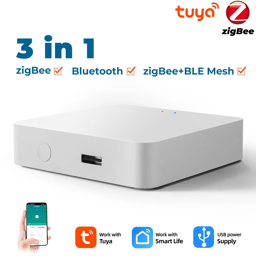 Tuya Multi-Mode Zigbee Wireless Gateway Smart Home APP Control Center Zigbee + Bluetooth + Zigbee BLE Mesh 3 in 1 Hub Unterstützung Google