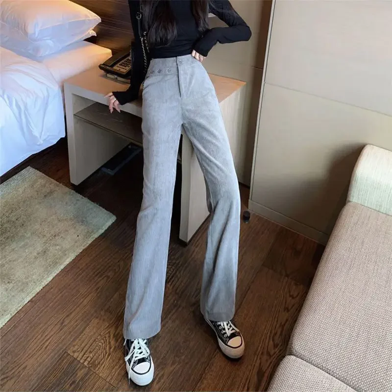 Long Women's Pants New In Female Trousers Autumn Winter Casual Clothing Aesthetic High Quality Y2k Streetwear All Medium Elastic