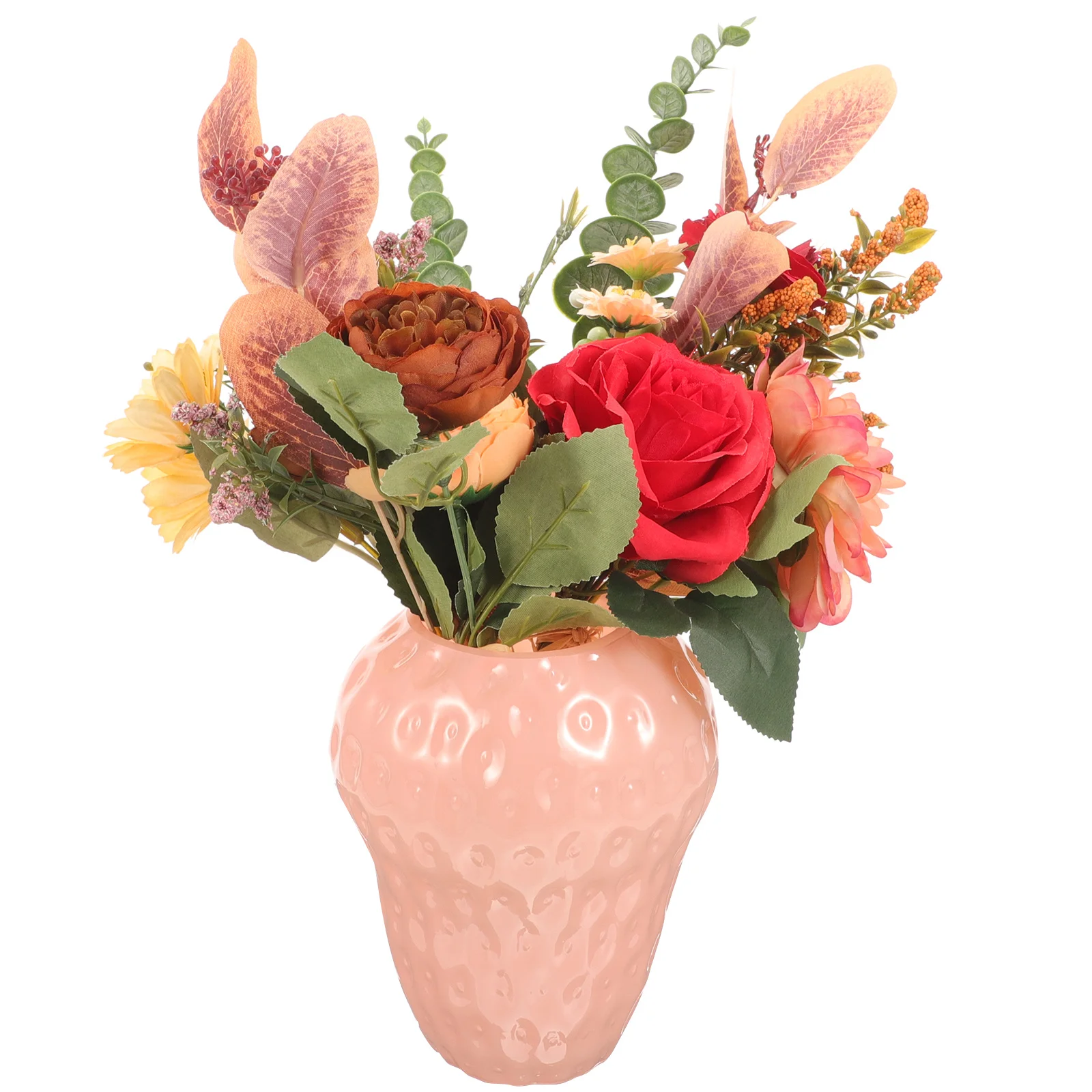

Rustic Home Decor Vases for Flowers Decoration Cute Strawberry Small Glass Decorative Novelty