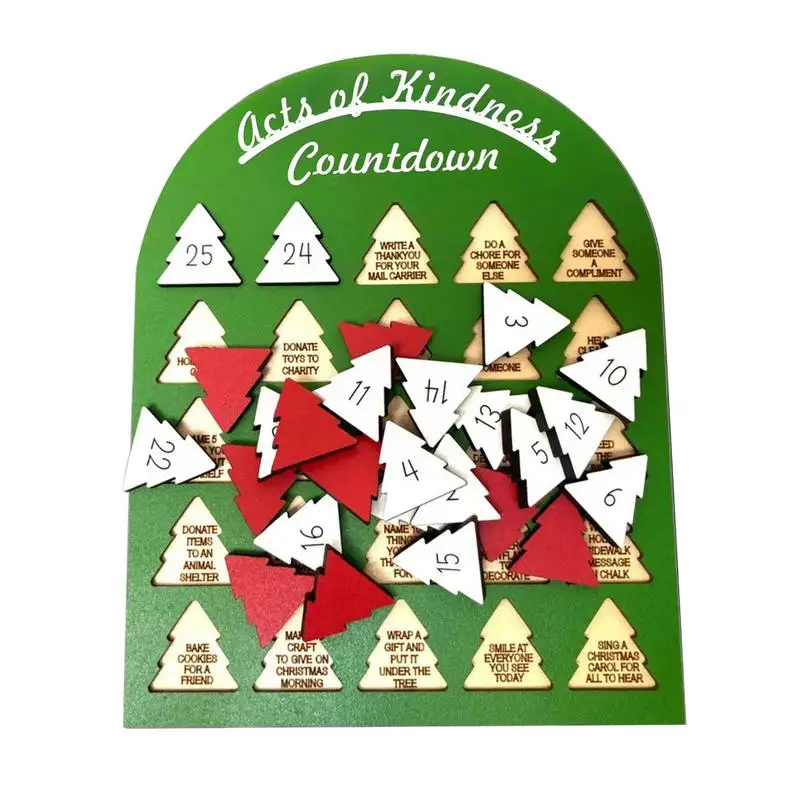 24 Days Advent Calendars Wooden Countdown Calendar 24Days Advent Calendars Christmas Tree Holiday Decorations Reminder Christmas