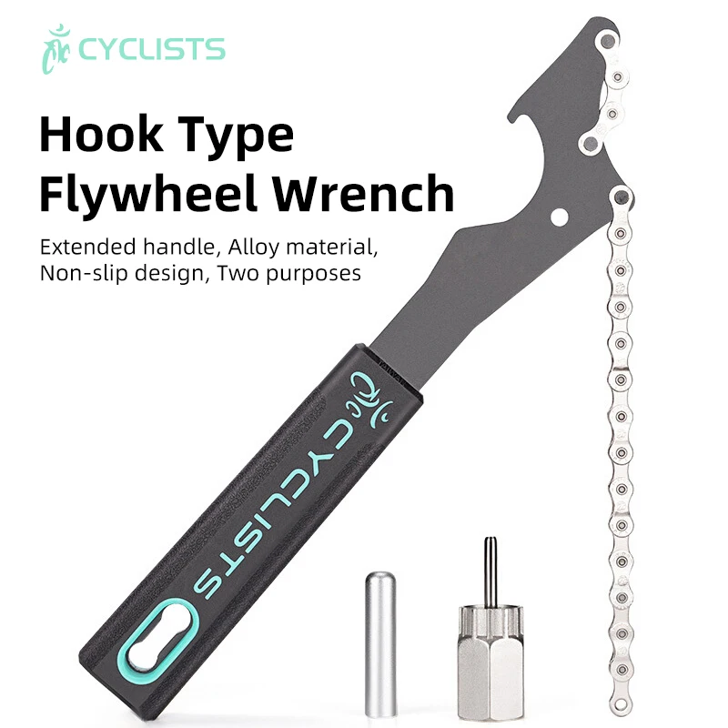 CYCLISTS Bicycle Cassette Flywheel Wrench MTB Road Bike Freewheel Installation Tool Remover Cycling Repair Tools Accessories