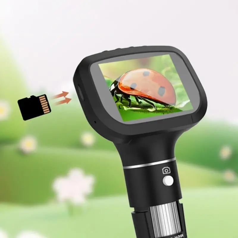 Y5JC Small Handheld Digital Microscope with 200MP Camera & Adjustable LED Light Easy to Carry for Detailed Observation