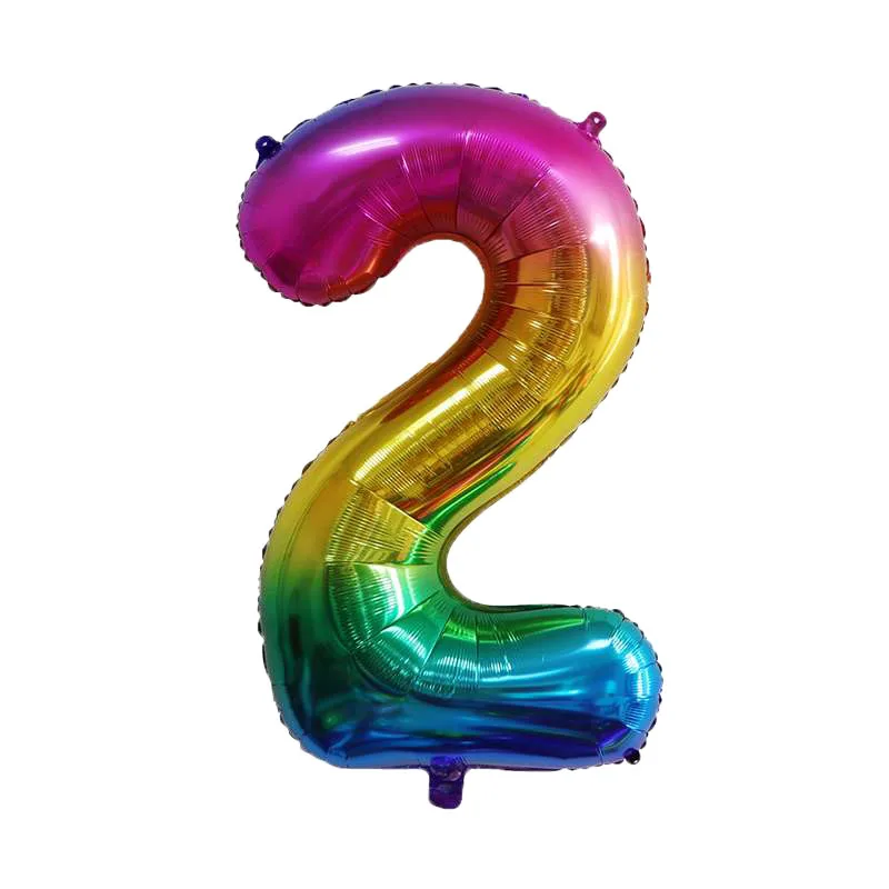 40-calowe nowe balony z tęczowymi cyframi 1 2 3 4 5 6 7 8 Balon foliowy Dekoracje urodzinowe Figurki Globos Baby Shower Udekoruj — zdjęcie 6