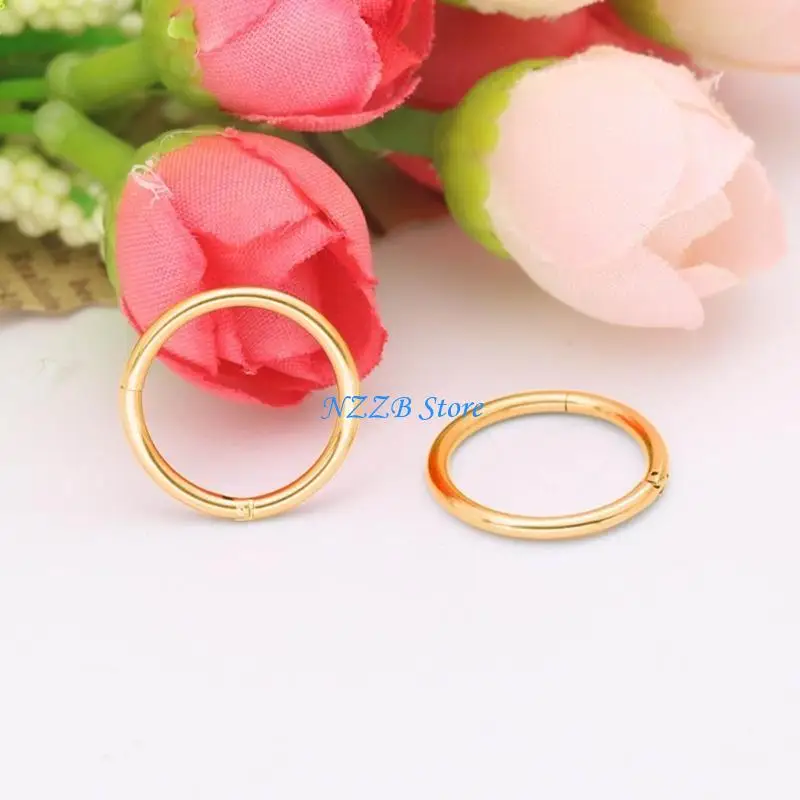 

T21F Stainless Steel Nose Ring Seamless Closure Hoop 6/8/10/12mm