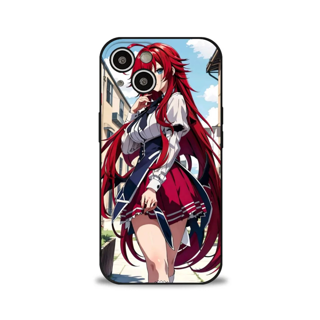 

Phone Case For iPhone 15 Pro Max Plus Soft Silicone Cover Demon High School DxD Liyas