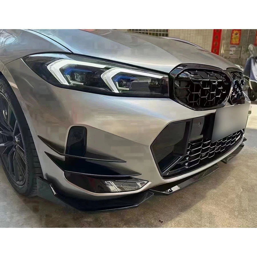 لسيارات BMW 3 Series G20 G28 2023 + ألياف الكربون المصد الأمامي للسيارة سكين الرياح الفاصل سبويلر Canard سكين الهواء طقم الجسم المحيطي #3