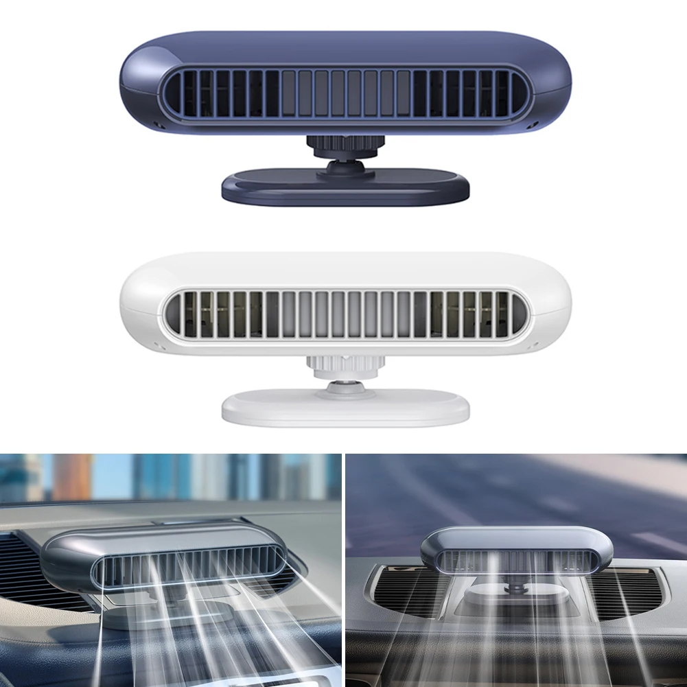 

Universal Car Dual Turbine No Blades USB Silent Adjustable Air Circulation Electric Fan Auto Tabletop Accessories Rechargeable