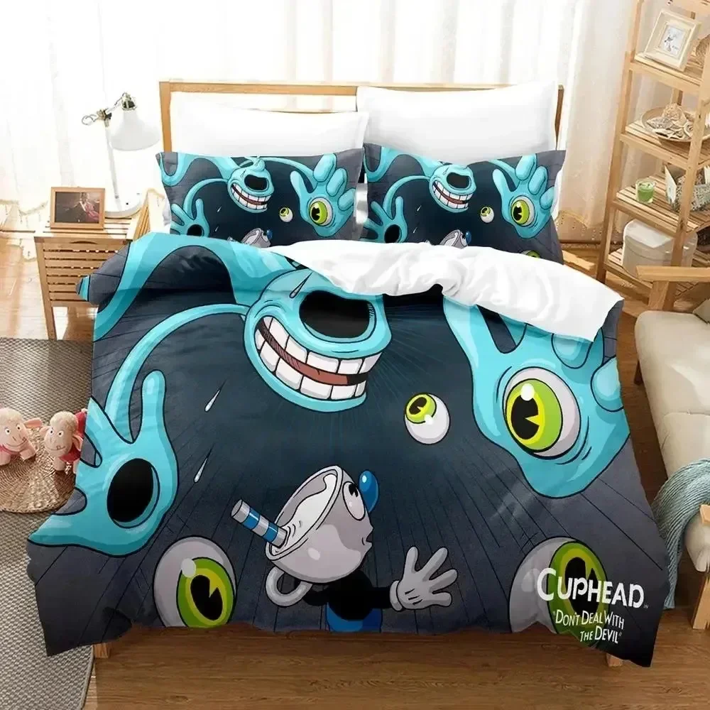 

Anime Cuphead Mugman Bedding Set Single Twin Double Queen King Cal King Size Bed Linen Set