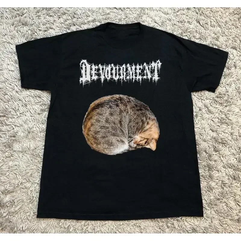 Funny Cat Devourment Band Unleash The Meownivore Black All Size T Shirt Am644