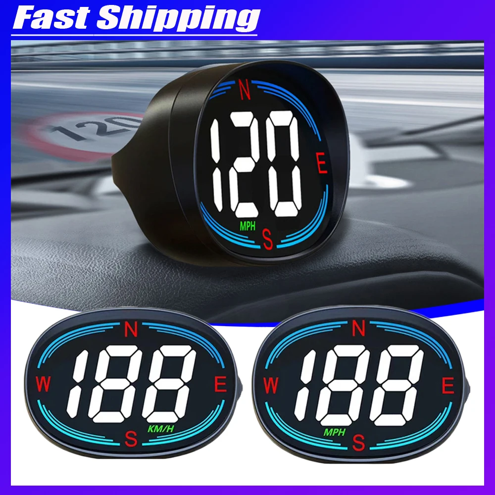 

Универсальный автомобильный прожектор HUD, сигнализация скорости, цифровой дисплей, GPS, интеллектуальный MPH KMH спидометр с кабелем, электронные аксессуары