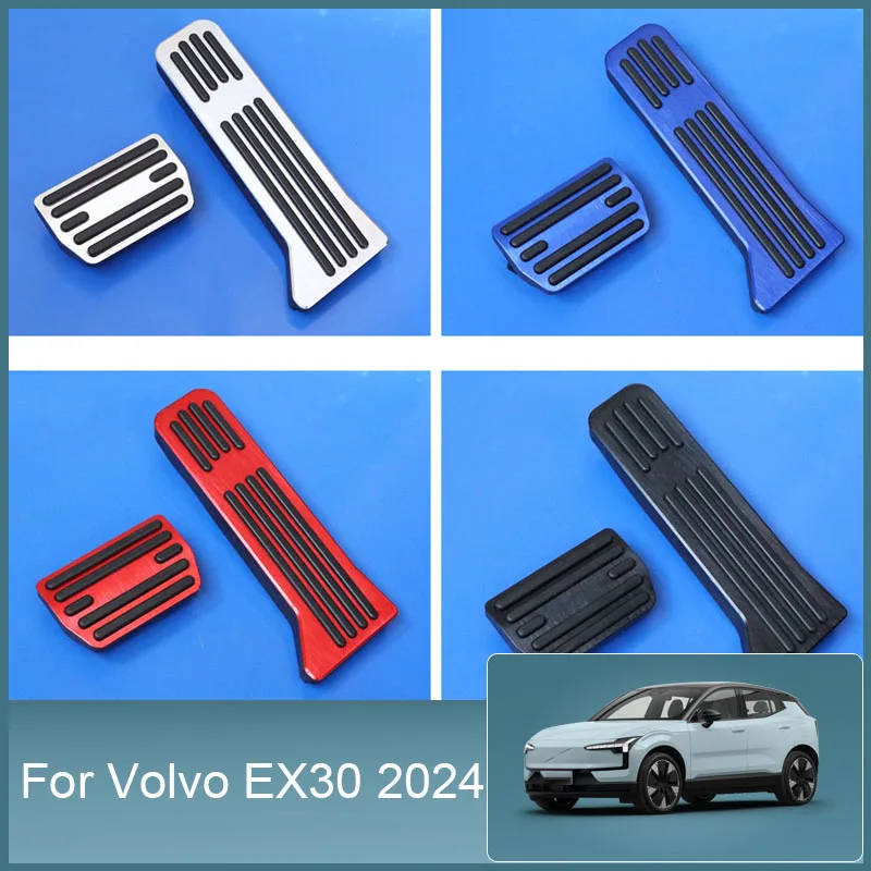 2pcs  For Volvo EX30 2024 2025Car Pedals Aluminium Alloy Fuel Gas Pedal Brake Non-Slip Pedal Cover Internal Auto Accessories