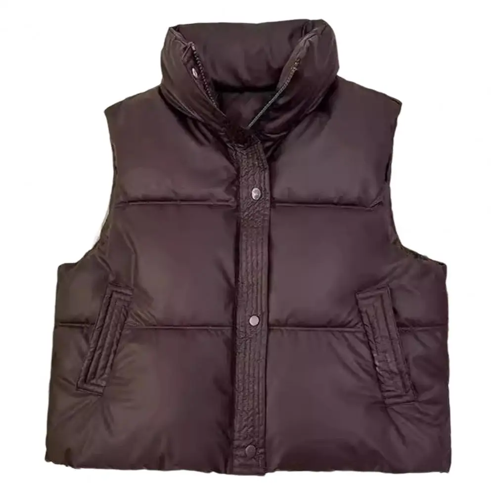 Women Waistcoat Women's Winter Vest Coat with Stand-up Collar Zipper Closure Heat Retention Thickened Padded for Outdoor