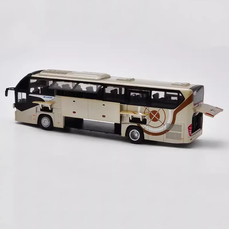 Diecast 1:42 Scale Factory Yutong Bus ZK6128HQB New Bus Alloy Vehine Model Finished Simulation Collection Gift Toys