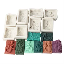 3D Mermaid Silicone Soap Mold DIY Ocean Goddess Candle Resin Making Geometry Square Chocolate Mold Home Decor Crafts Gifts