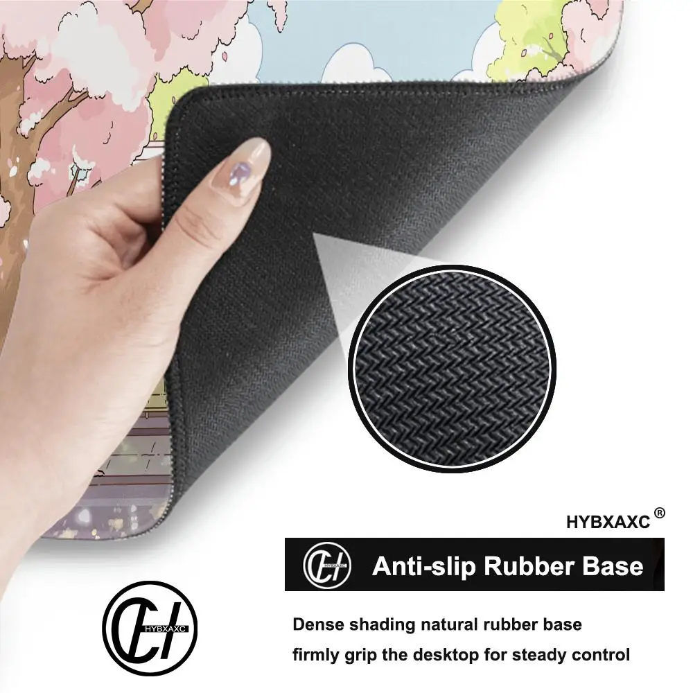 Kawaii Rabbit Purple Cartoon Mouse Pad Gaming keyboard Office Accessories Xxl Non-Slip Carpet Rubber Mousepad Home HD Print Rugs