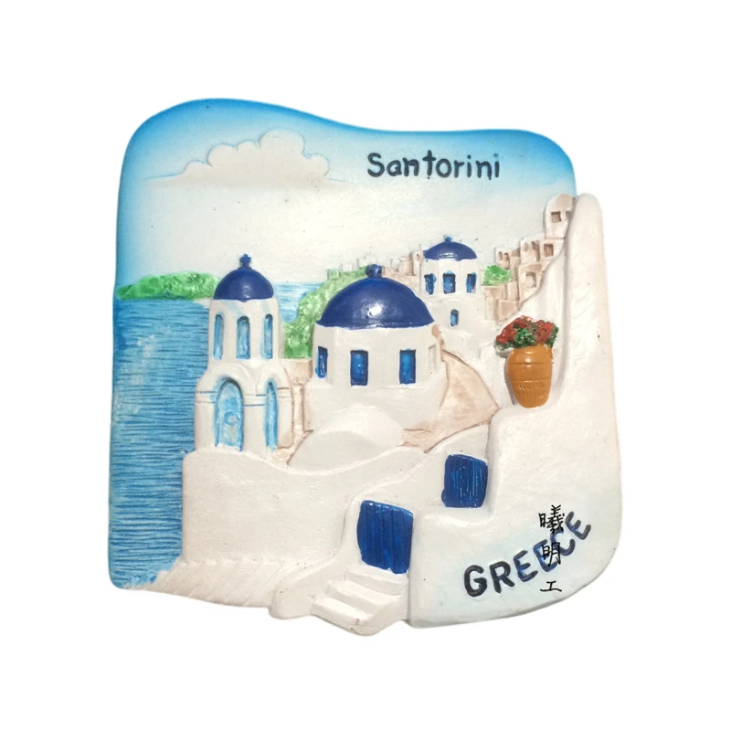 3D Resin Fridge Stickers Athens Greece Travel Souvenirs Santorini Kos Island Election Temple Refrigerator Magnet