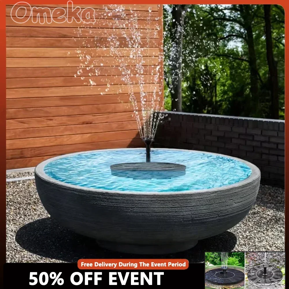 Fuente de agua solar para piscinas, estanques, cascadas, decoración de jardines, edificios, bebederos para pájaros al aire libre, bomba de agua alimentada por panel solar