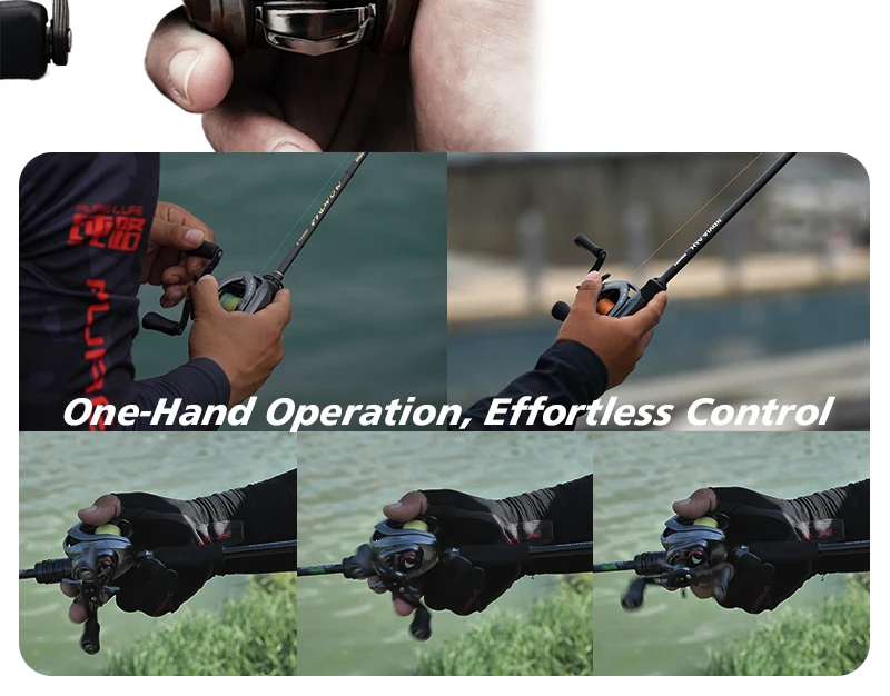 PURELURE ZANA 6KG Aluminiumlegierung-Rahmen Baitcasting-Rolle mit nur 3,5g Gewicht, 5,8g Spule, 7,6 Übersetzung, 4KG Bremskraft für Süß- und Salzwasser – Detail 9
