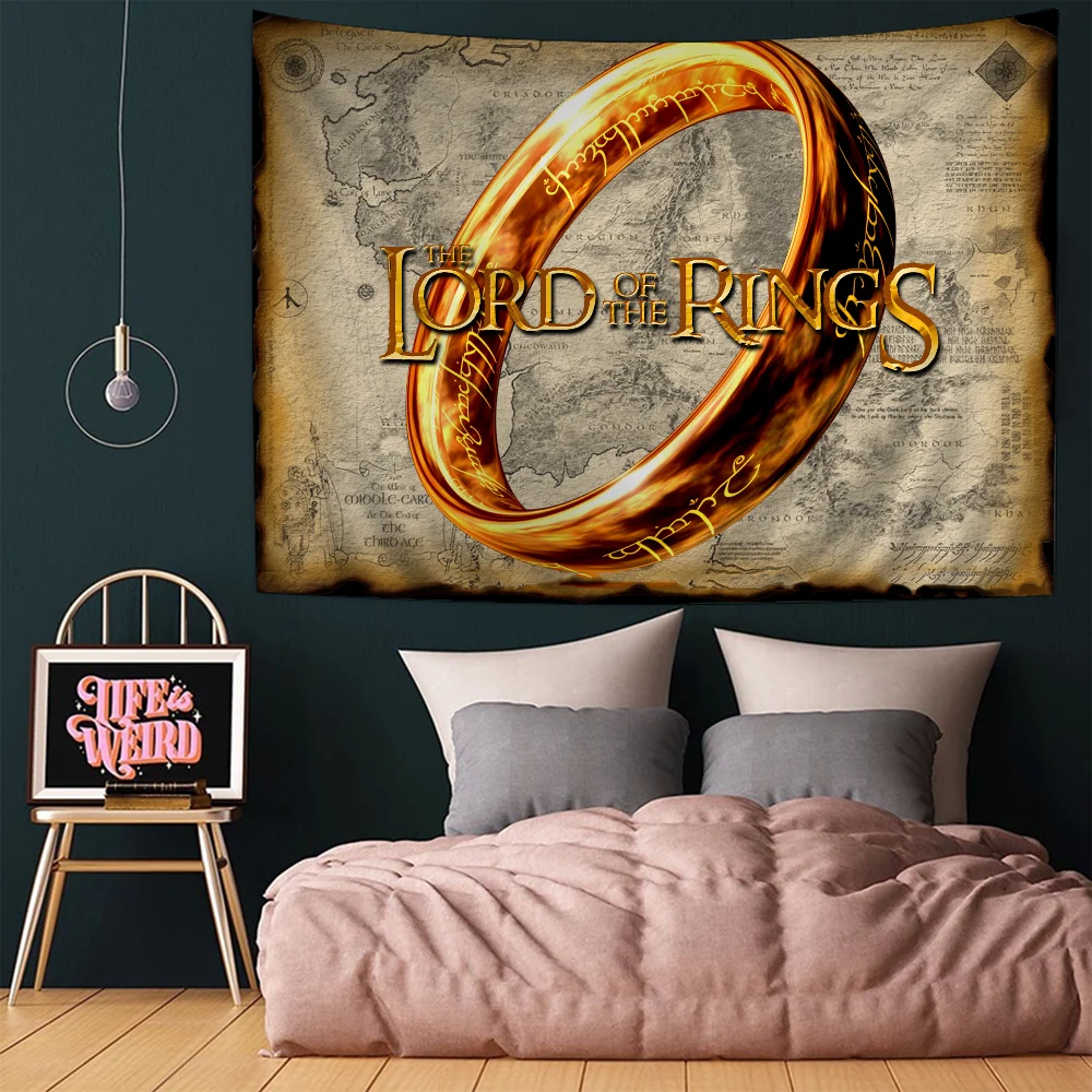 T-The L-Lords Of The R-Rings Colorful Tapestry Wall Hanging Hanging Tarot Hippie Wall Rugs Dorm Wall Art Decor