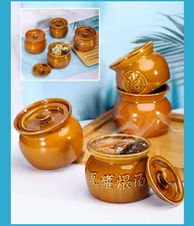 Water separated stewing cup, ceramic soup cup with lid, small stewing pot, hotel bird's nest, one serving steamed egg bowl