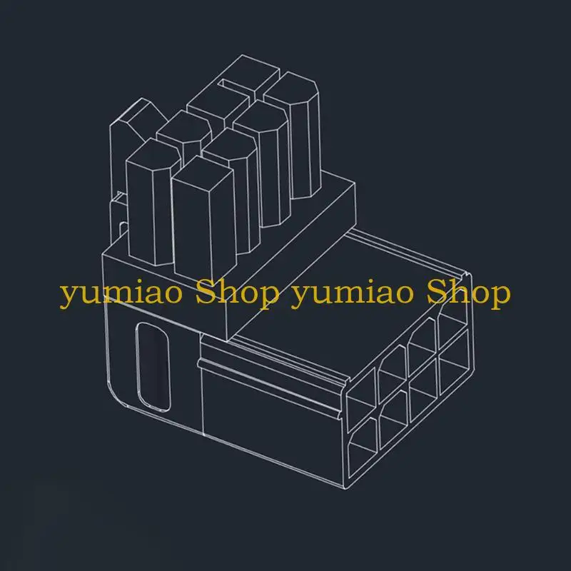 587B 8Pin Female to Male 90 Degree Angled Elbow Turning Connectors Power Adapters