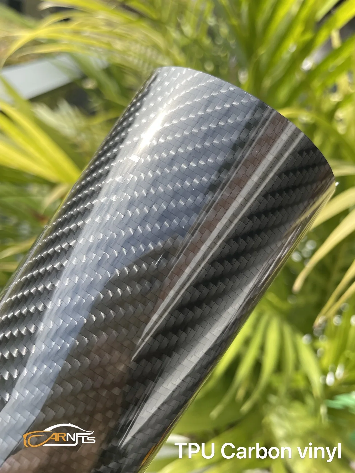 ฟิล์มไวนิลคาร์บอนไฟเบอร์ขายตรงจากโรงงาน แบบมีกาวในตัว ซ่อมแซมตัวเองได้ ผิวมันเงา ป้องกันรอยขีดข่วน สำหรับตกแต่งตัวถังรถยนต์