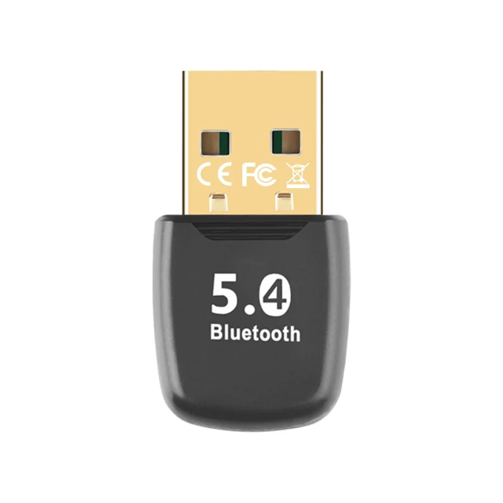 محول USB متوافق مع بلوتوث 5.4 دونغل محول للكمبيوتر اللاسلكي لوحة مفاتيح الماوس والكمبيوتر المحمول وجهاز استقبال الصوت وجهاز إرسال