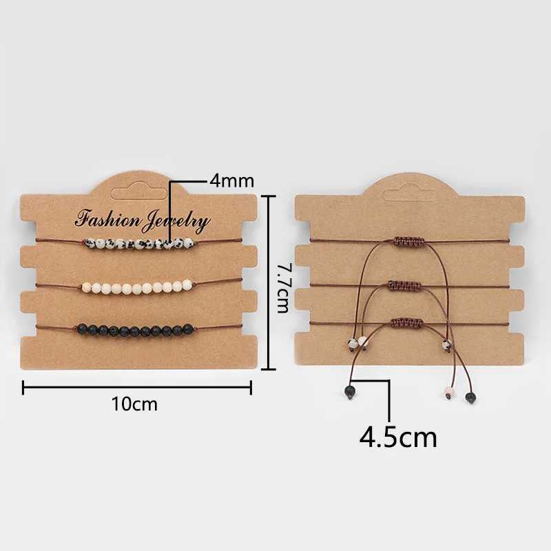 3Pcs/set Multi-layer Natural Stone Rope Friendship Bracelet Set Mini 4MM Beads Bracelets For Women Men Adjustable Wristbands image 5