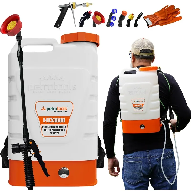 Petra Battery Powered Sprayer - 3 Gallon Electric Sprayer Backpack Sprayer - Weed Battery Operated