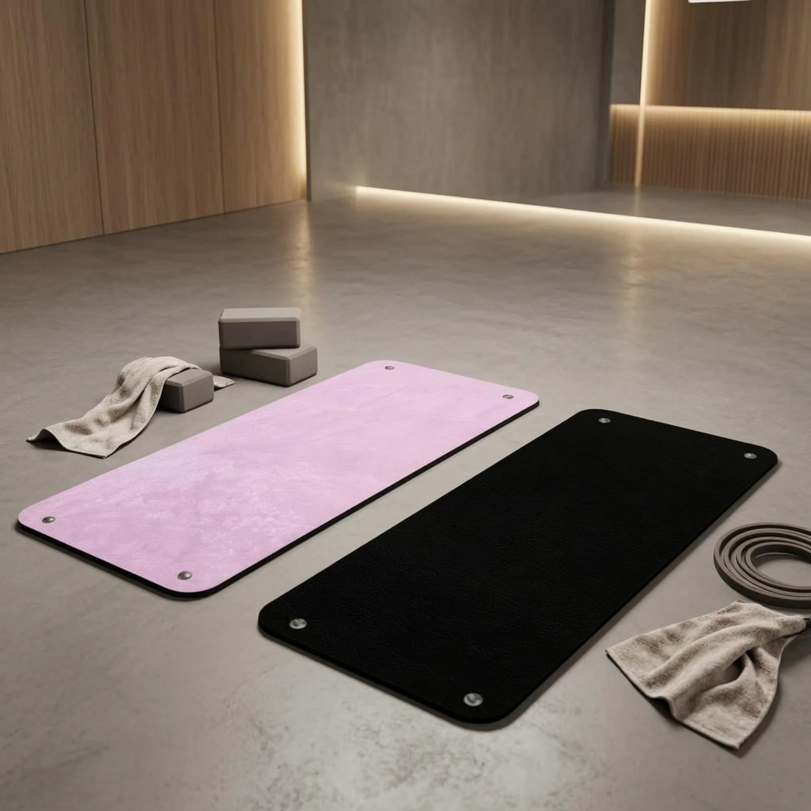 

Clip-on Fitness Mat Rounded Corners Fitness Towel Mat Exercise Gear Easy Cleaning Quick-Drying
