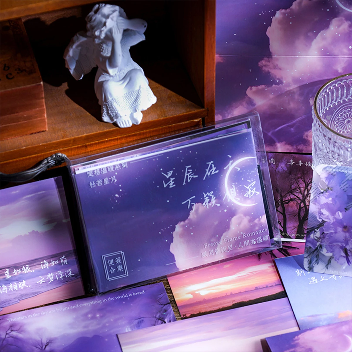 26枚入り/箱 暖かい風景のグリーティングカード、封筒と便箋セット、感謝や祝福のメッセージを書くのに適しています