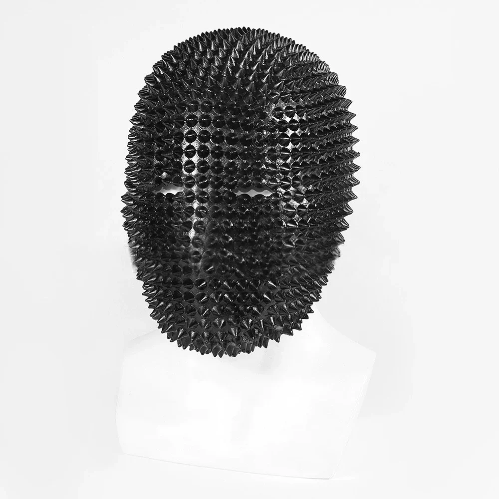 Halloween Kostüm Ball Maske Nagel Niet Kopf bedeckung erschreckende lustige Requisiten weiche tragbare Latex Spikes für Cosplay Voll gesichts