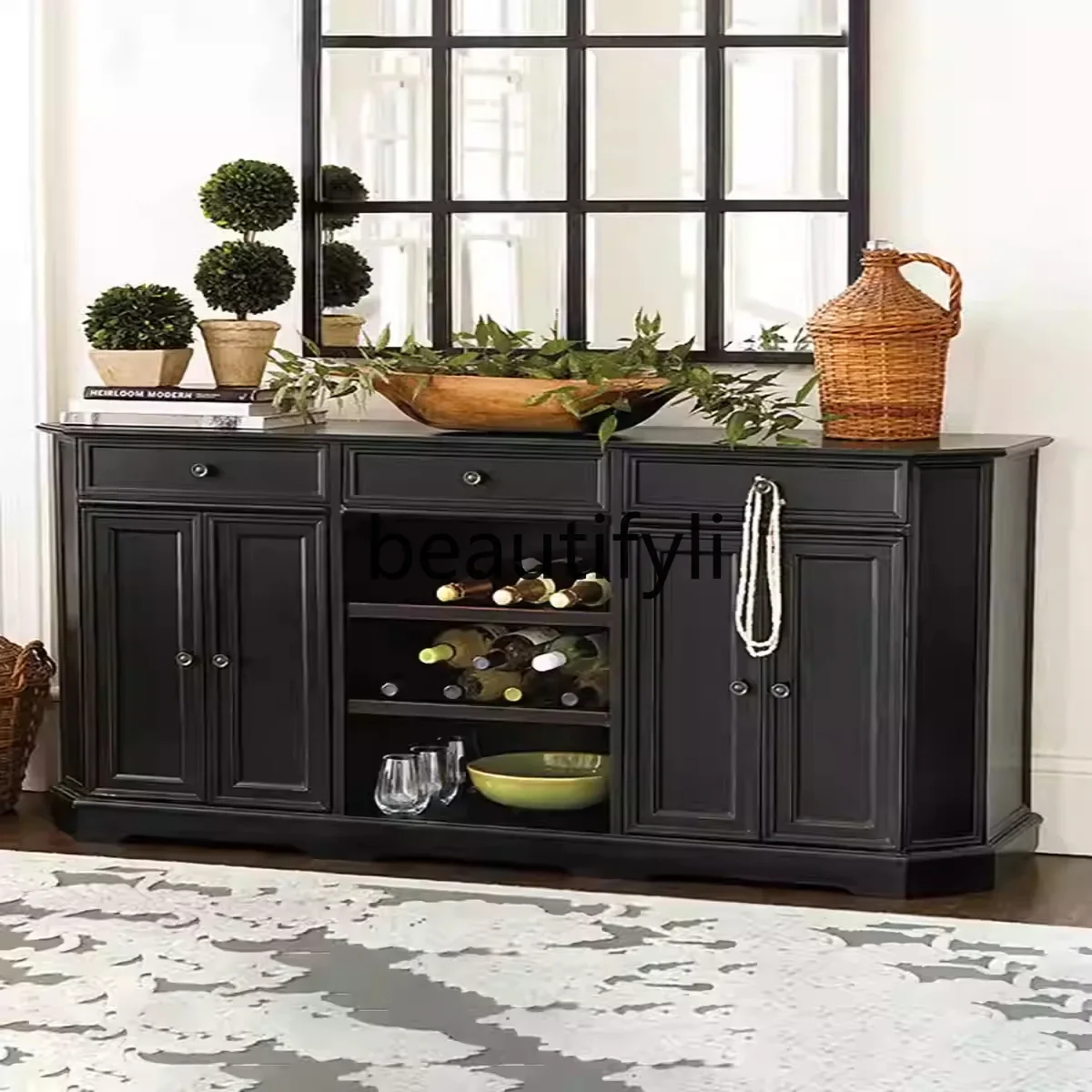 

Asmt52 Американский новый классический минималистичный современный винный шкаф из цельного дерева, входной шкаф, французская клубная модель, шкаф для хранения в комнате