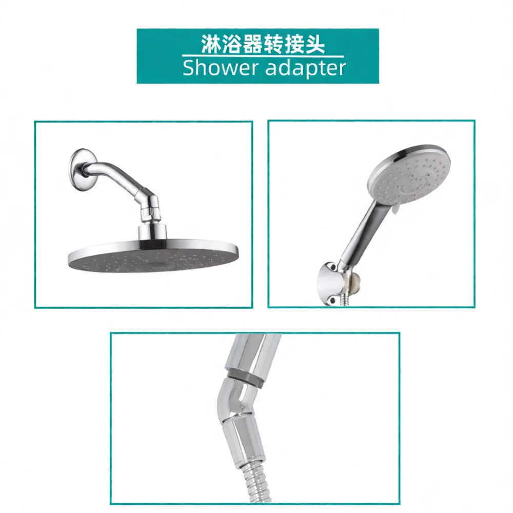 Adjustable Shower Arm Adapter Brass Connector 360 Swivel Elbow Joint G1 2 Thread Fitting For Home Bathroom Accessory