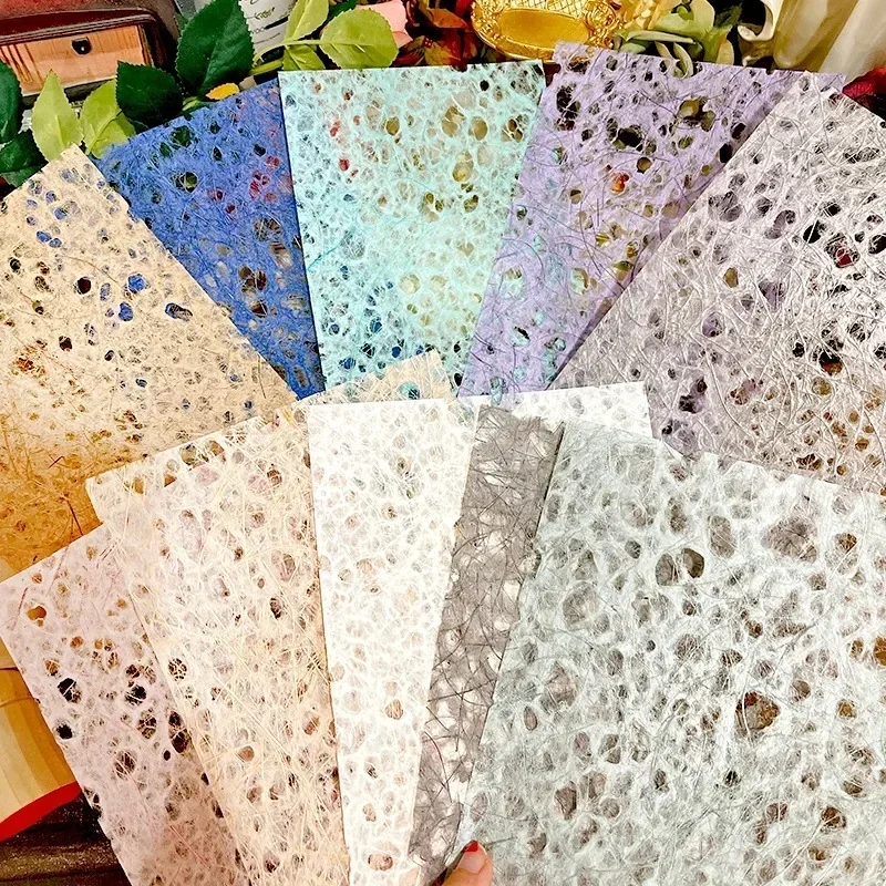 10 Sheets A5 Creative Hollow Multicolor Special Material Paper Pack Memo Pad DIY Journal Background Notes Papers Stationery