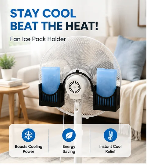 Table Fan Cooling Pack Bracket Compatible with Desktop Fans, Adds A Cooling Pack Holder To Enhance Indoor Airflow By Circulating