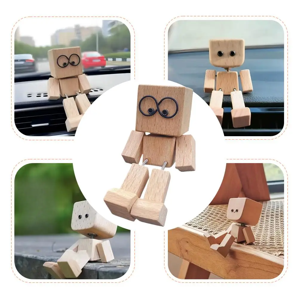 1 مجموعة تمثال خشبي خشب متين ناشر رائحة يرتجف الساقين تمثال خشبي الديكور العد المغناطيسي يتمايل حلية