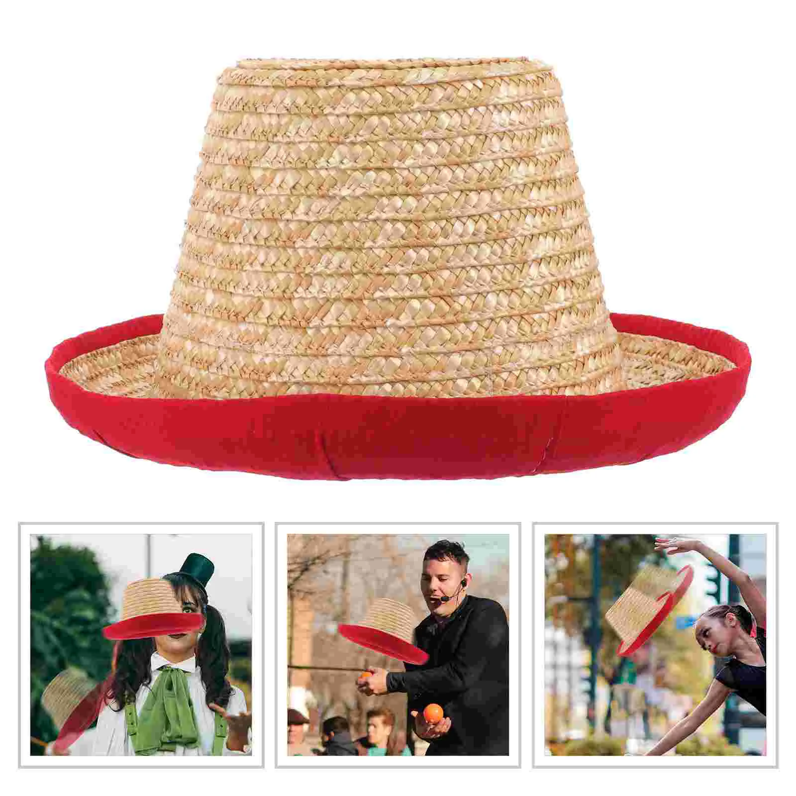 Celebrity Props Stage Performance Straw Hat Acrobatic Accessory Cap Juggling Supplies Small Decor Circus Summer Hats Toddler