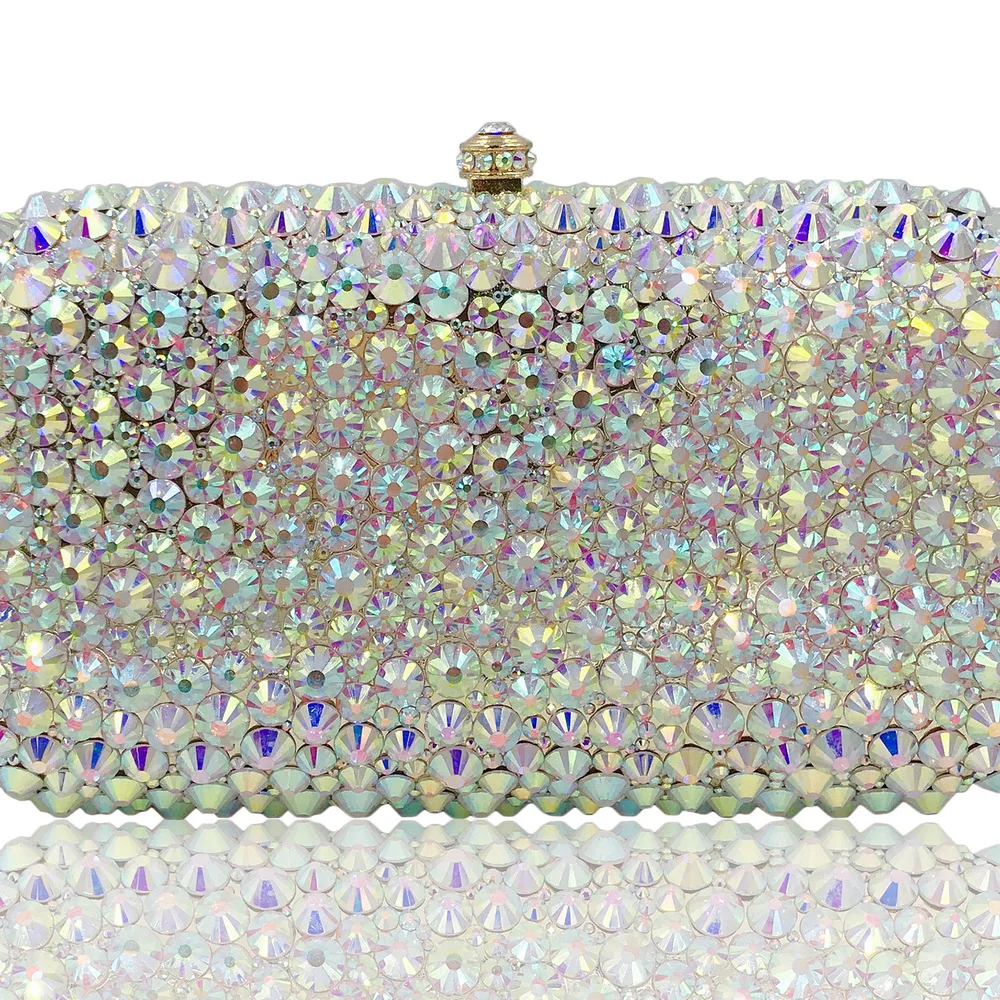 Handmade Inlaid Full Diamond Bag Crystal Stone Dinner Ladies Dress Bridal Clutch Bag Chain Bolsos Elegantes Para Dama Handtasche