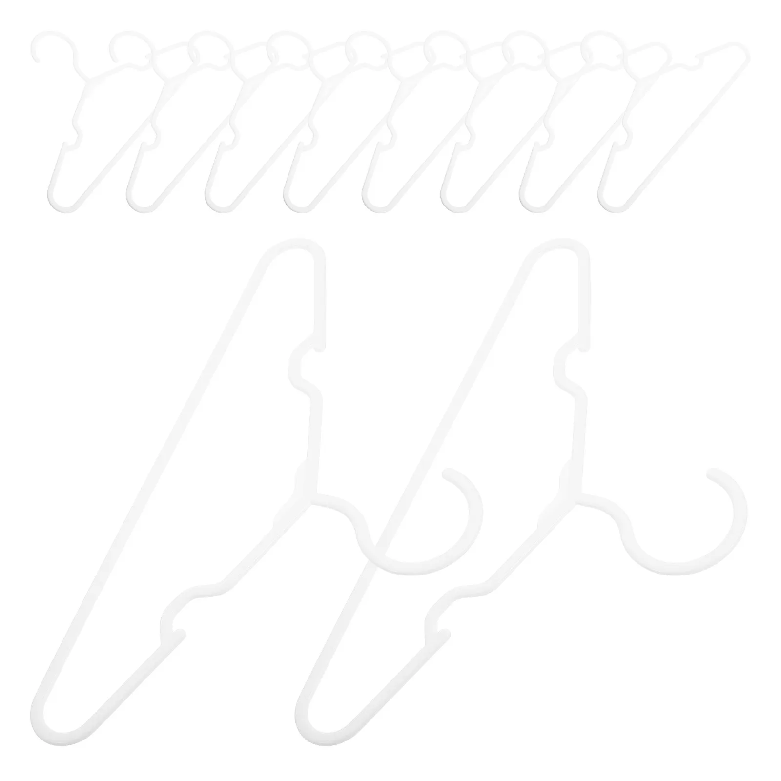 

50 шт. белых пластиковых вешалок для одежды, нескользящие, экономящие место, органайзеры для гардероба и балкона