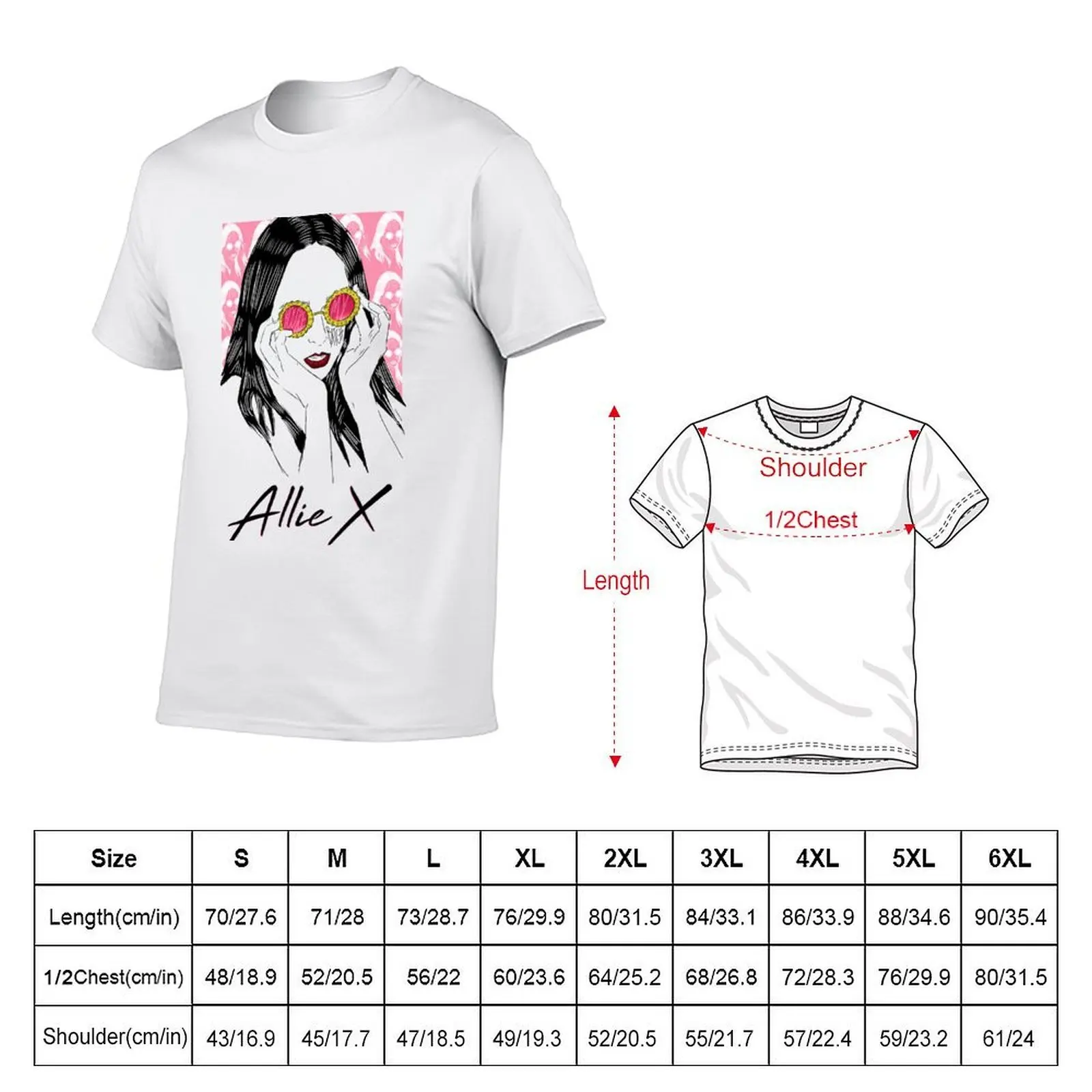 Allie X T-Shirt Aesthetic clothing graphic tee shirt fitted t shirts for men
