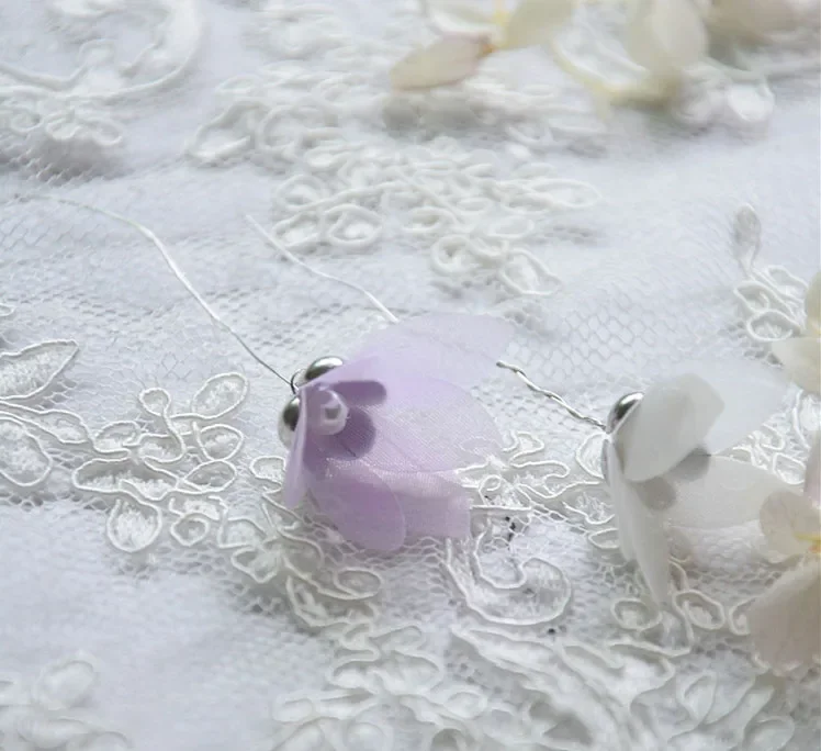 DIY Tulle Butterfly Flower Material, Wedding Dress, Bridal Tiara, Organza Applique Accessories, Super Fairy Silk Flower, 100 Pcs