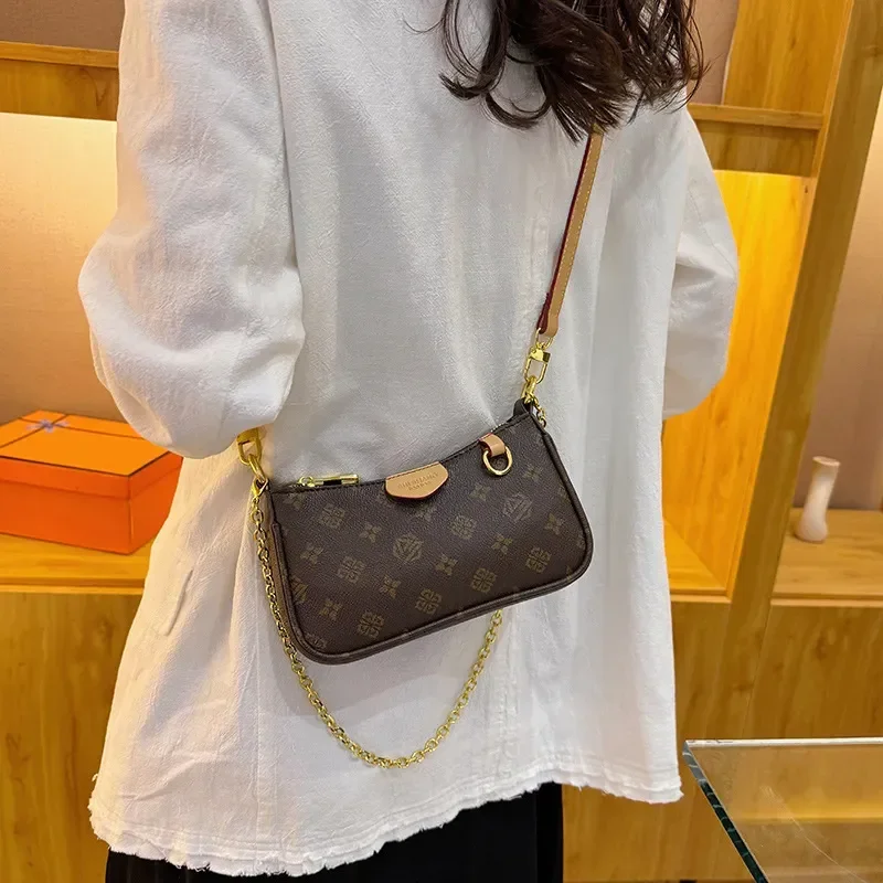 

Designer 2025 Shoulder Crossbody Bag High Quality Women's handbag Purse Brown Leather Classic Chain bag Evening Bags